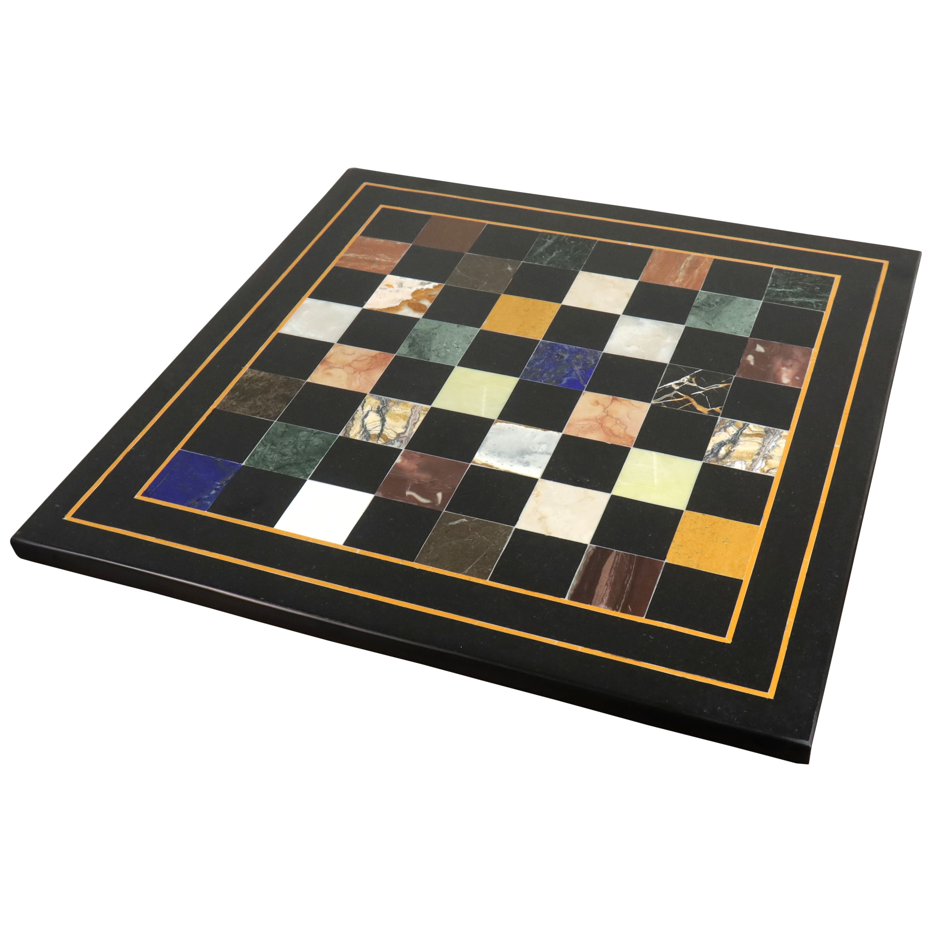 18'' Marble Stone Luxury Chess Board - Black & Multi Colour Semi-Preci
– Royal Chess Mall India
