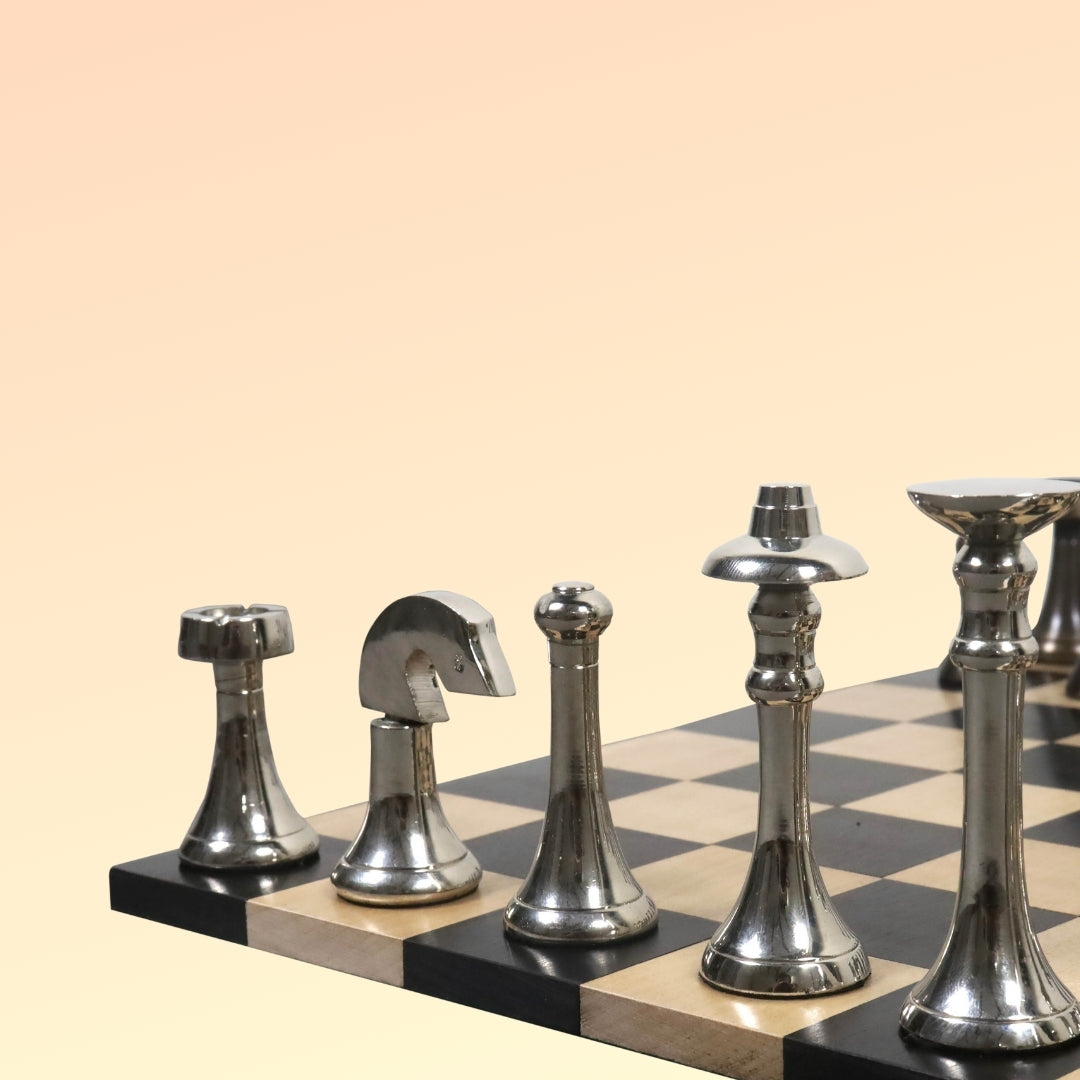 Metallic Chess Metal Chess Pieces | Royal Chess Mall India