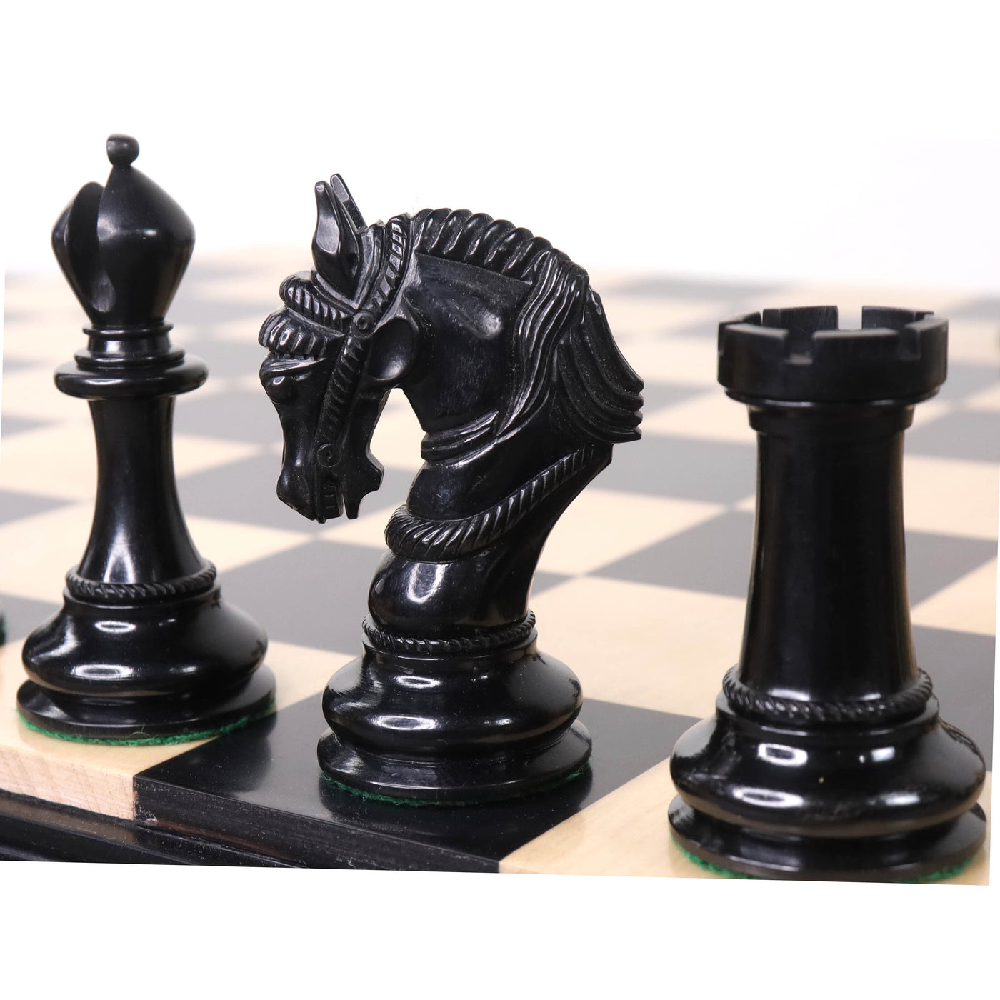 4.5" Imperator Luxury Staunton Chess Set - Chess Pieces Only - Ebony Wood -Triple Weight