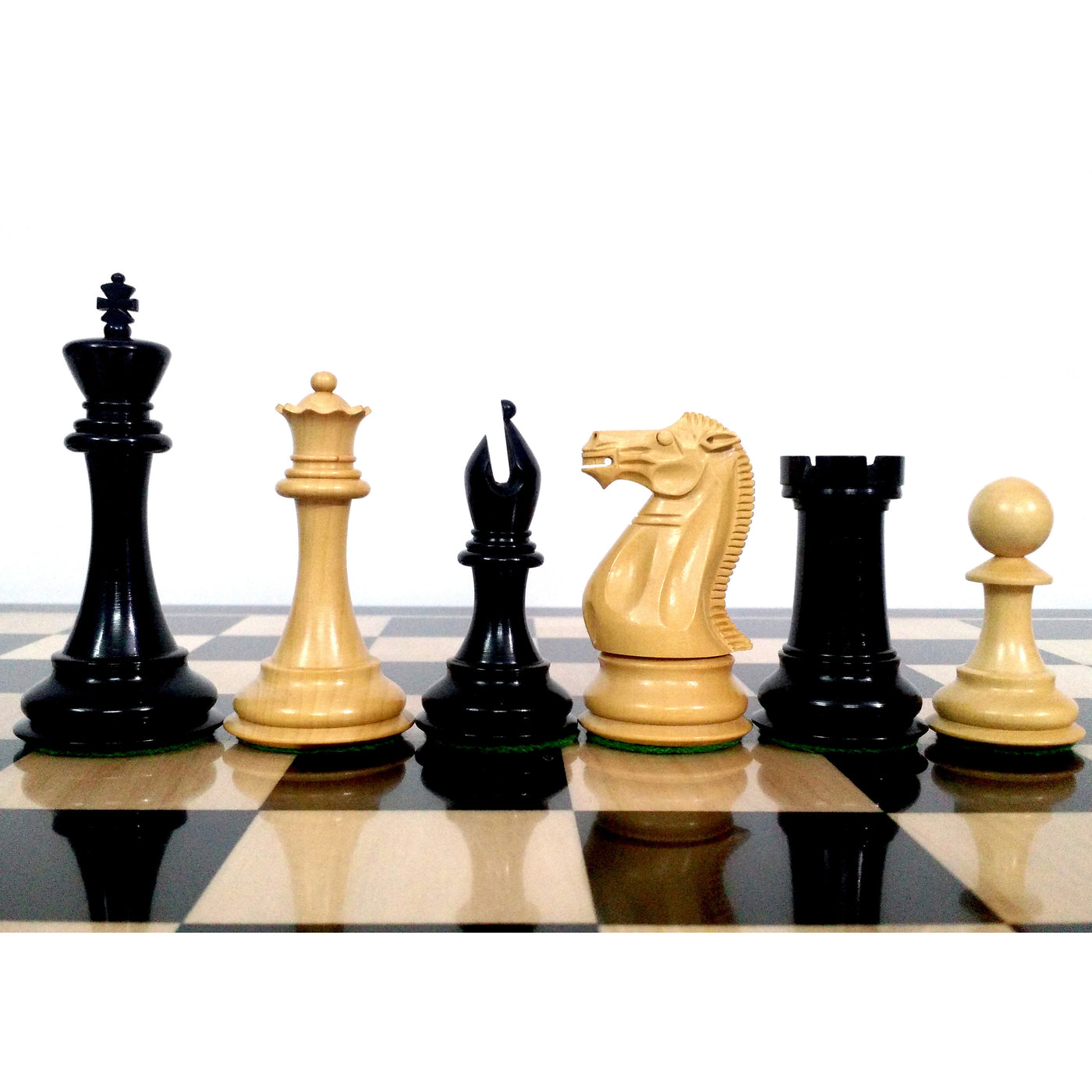 Combo of Sleek Staunton Luxury Chess Set - Pieces in Ebony Wood with Board and Box