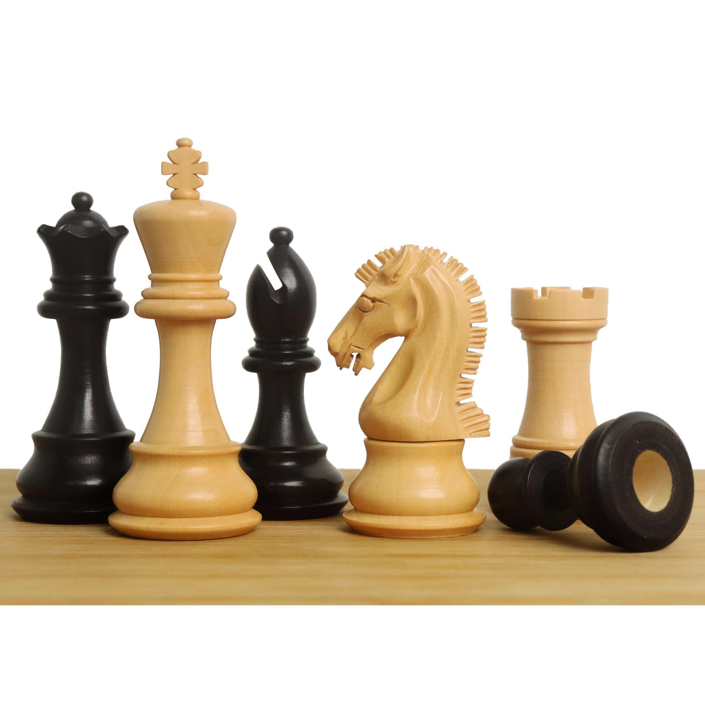 3" Craftsman Staunton Chessnut Air Sensor Compatible Set- Chess Pieces Only- Ebonised Boxwood