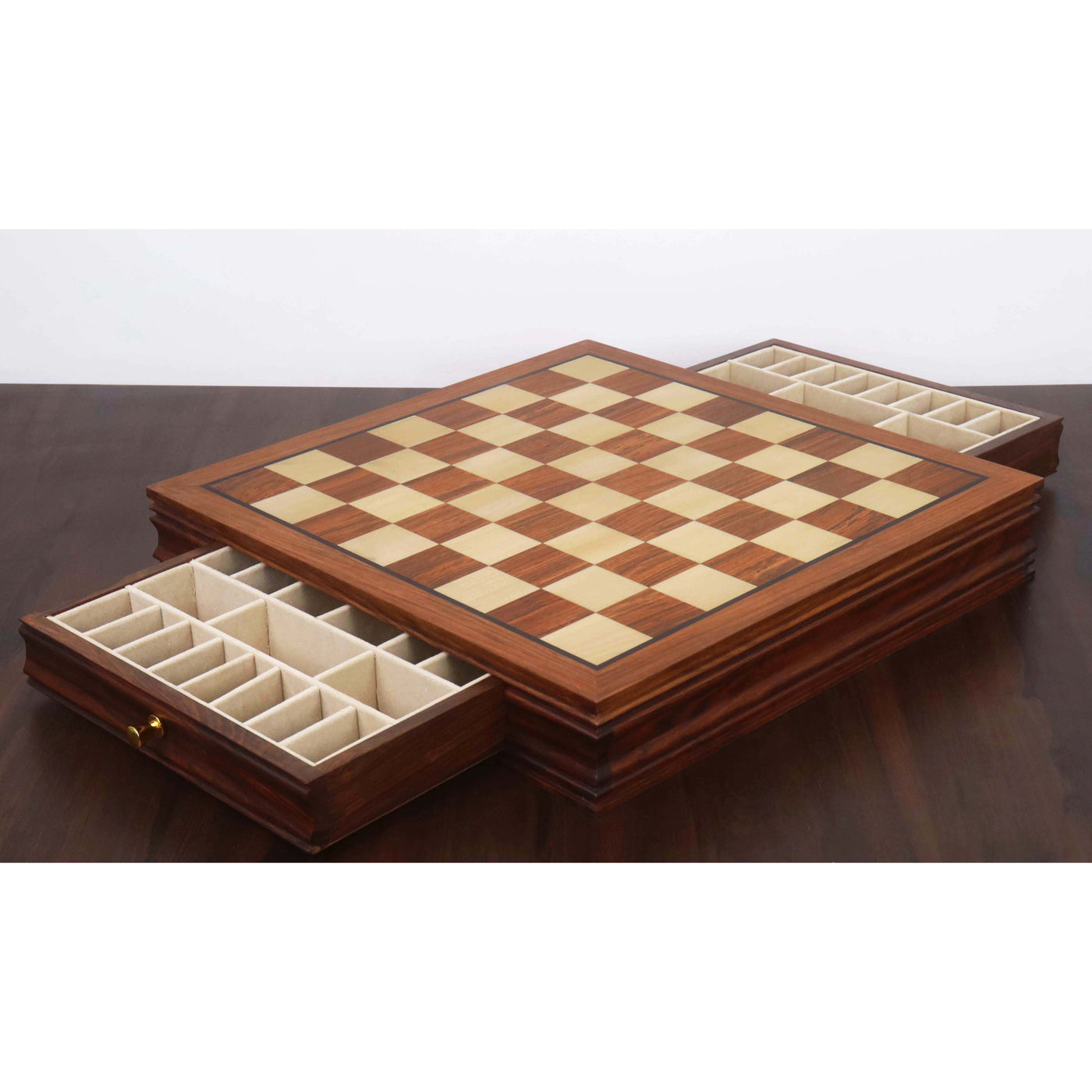 Combo of 20” Legacy Golden Rosewood Chess Board with 4.1" Staunton Chess Pieces