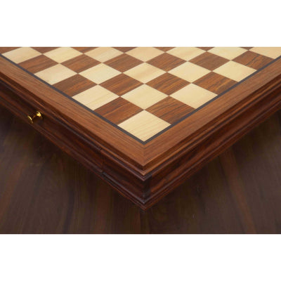 Combo of 20” Legacy Golden Rosewood Chess Board with 4.1" Staunton Chess Pieces