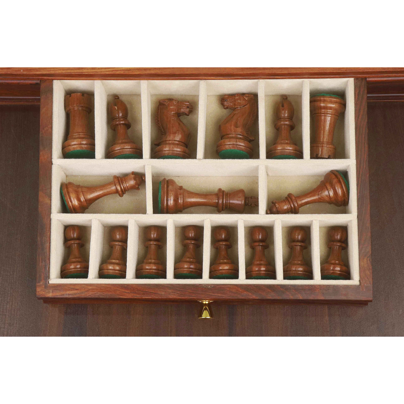 Combo of 20” Legacy Golden Rosewood Chess Board with 4.1" Staunton Chess Pieces