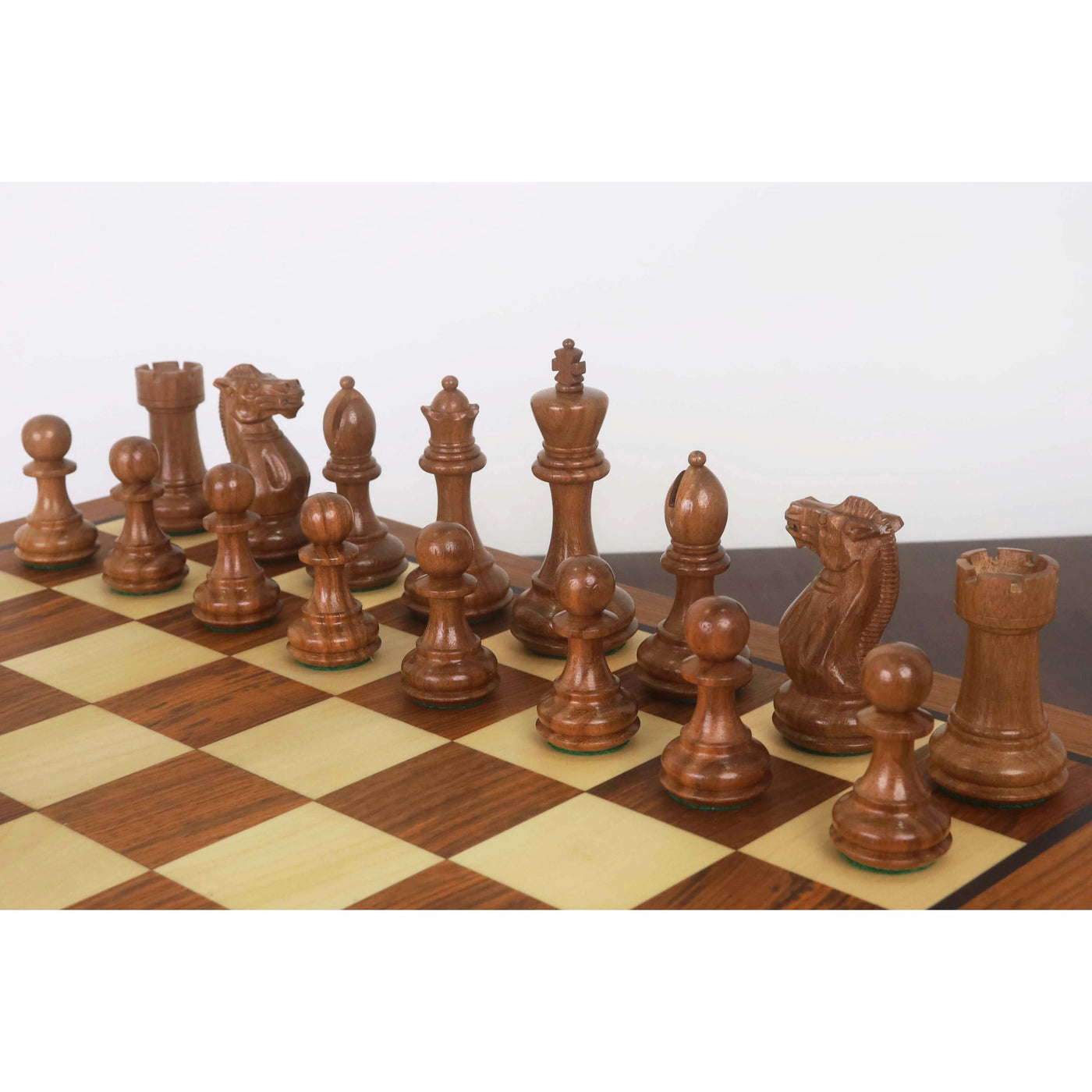 Combo of 20” Legacy Golden Rosewood Chess Board with 4.1" Staunton Chess Pieces