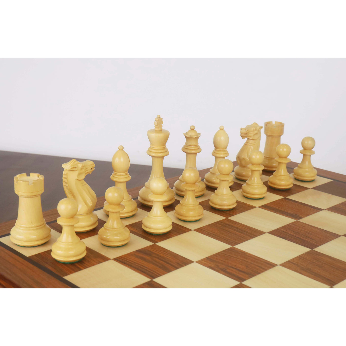 Combo of 20” Legacy Golden Rosewood Chess Board with 4.1" Staunton Chess Pieces