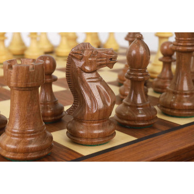 Combo of 20” Legacy Golden Rosewood Chess Board with 4.1" Staunton Chess Pieces