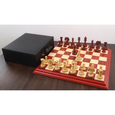 Combo of 4.3" Imperator Luxury Staunton Chess Set - Pieces in Bud Rosewood with Chess Board and Storage Box