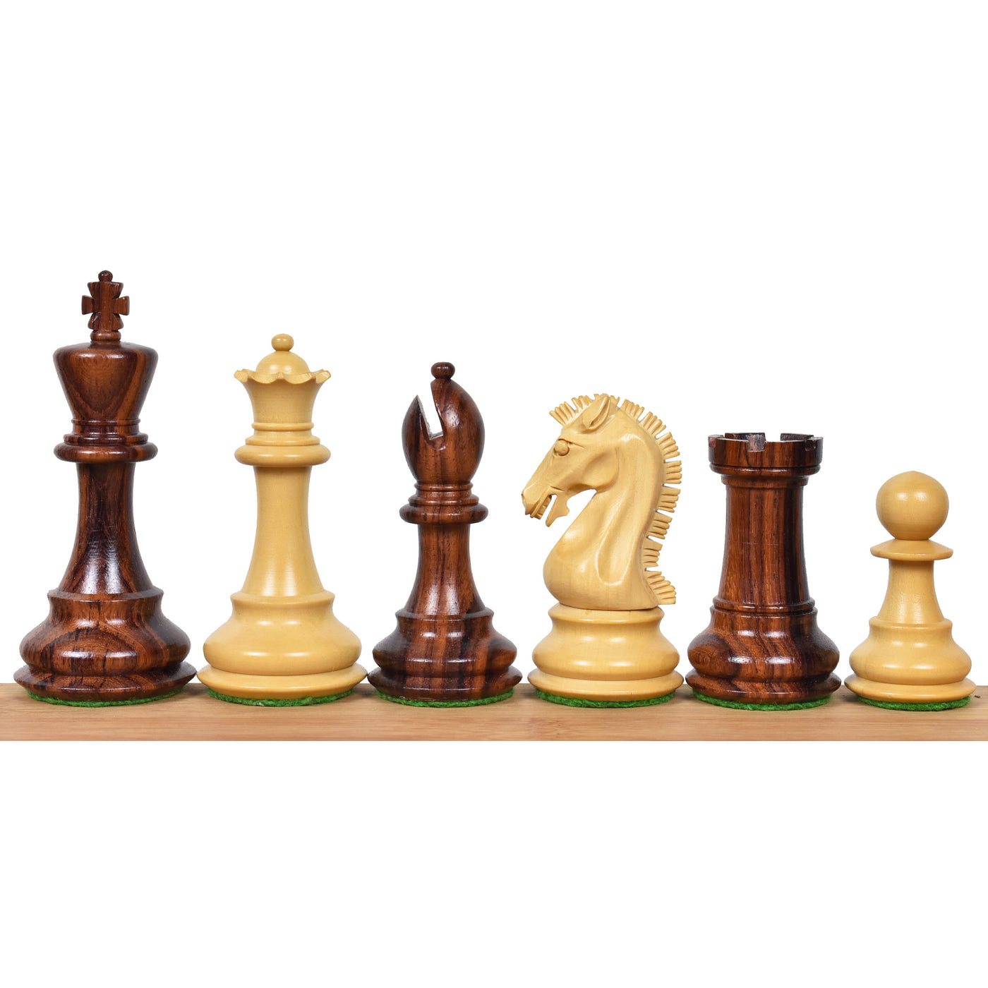 Combo of 3.9" Craftsman Series Staunton Chess Set - Pieces in Rosewood with Board and Box