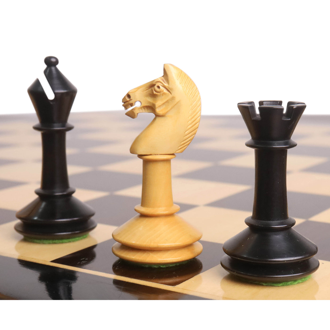 3.5" Monolith Miniature Chess Set- Chess Pieces Only - Ebonised Boxwood