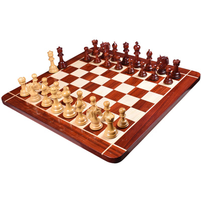 Combo of 4.6" Arthur Luxury Staunton Chess Set - Pieces in Bud Rosewood with Board and Box
