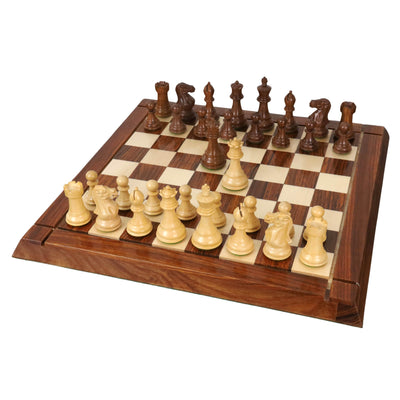 3" Professional Staunton Chessnut Air Sensor Compatible Set- Chess Pieces Only- Golden Rosewood