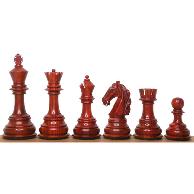 Combo of 4.6" Rare Columbian Luxury Chess Set - Pieces in Bud Rosewood with Board and Box