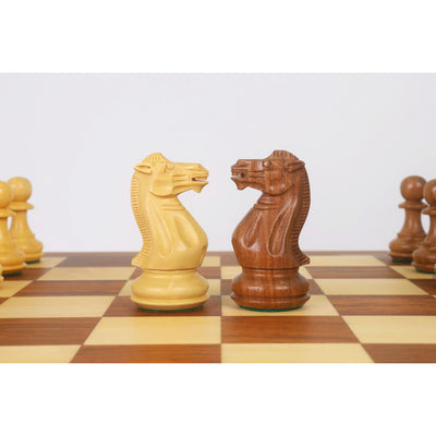 Combo of 20” Legacy Golden Rosewood Chess Board with 4.1" Staunton Chess Pieces