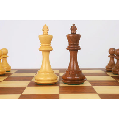 Combo of 20” Legacy Golden Rosewood Chess Board with 4.1" Staunton Chess Pieces