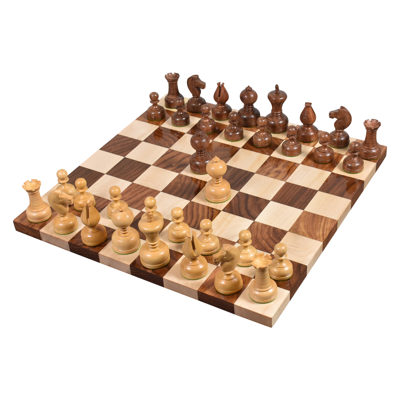 3.1" Library Combo Chess Set - Staunton Chess Pieces with Board and Box- Golden Rosewood