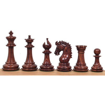 Luxury 21" Rosewood & Maple Chessboard with 3.7" Emperor Series Staunton Pieces in Rosewood