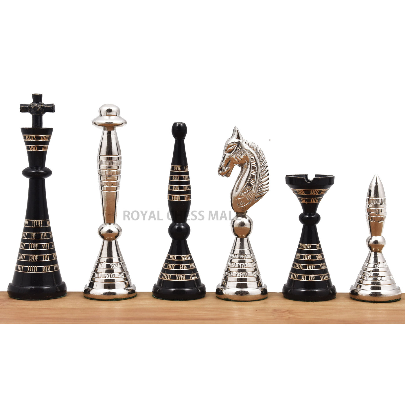 Solid Brass Metal Tribal Artwork Warli Luxury Chess Pieces & Board Set- 12"