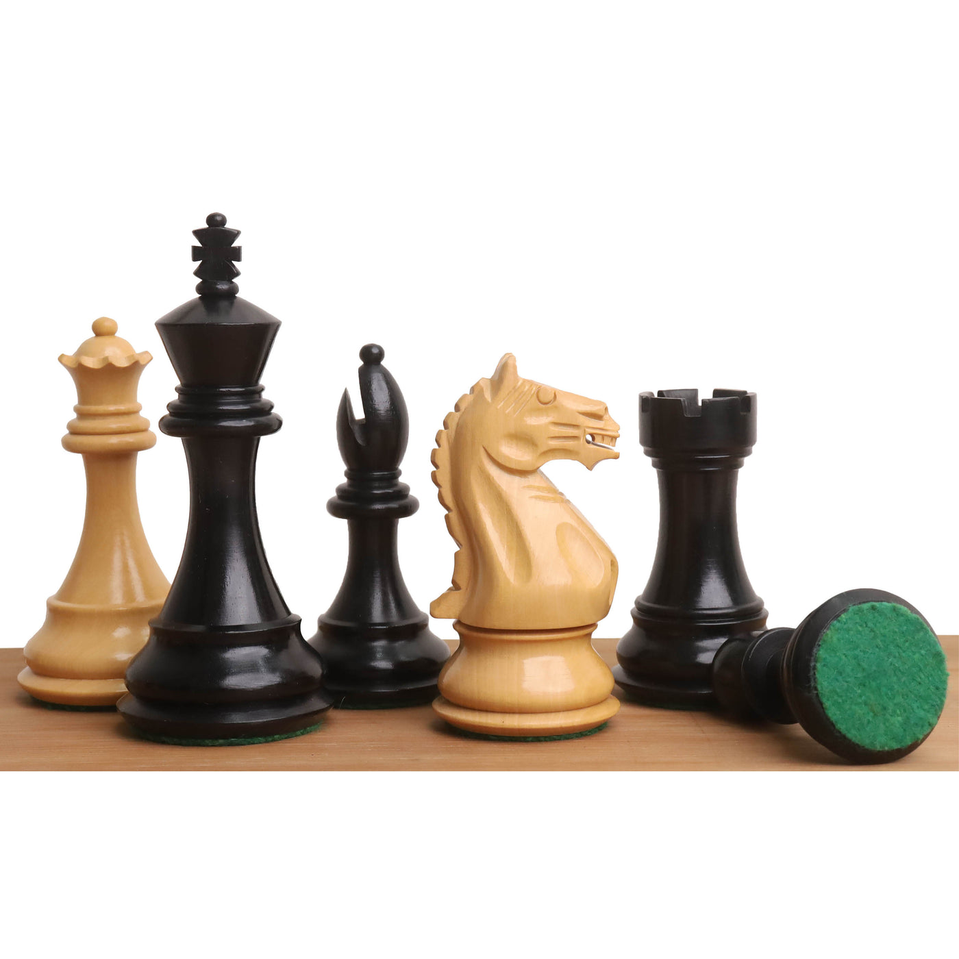 4" Fierce Knight Staunton Chess Set- Chess Pieces Only - Weighted Ebony Wood