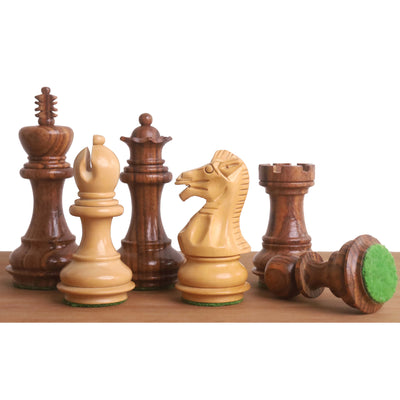 3.2" Laughing Knight Staunton Chess Set- Chess Pieces Only - Weighted Golden Rosewood