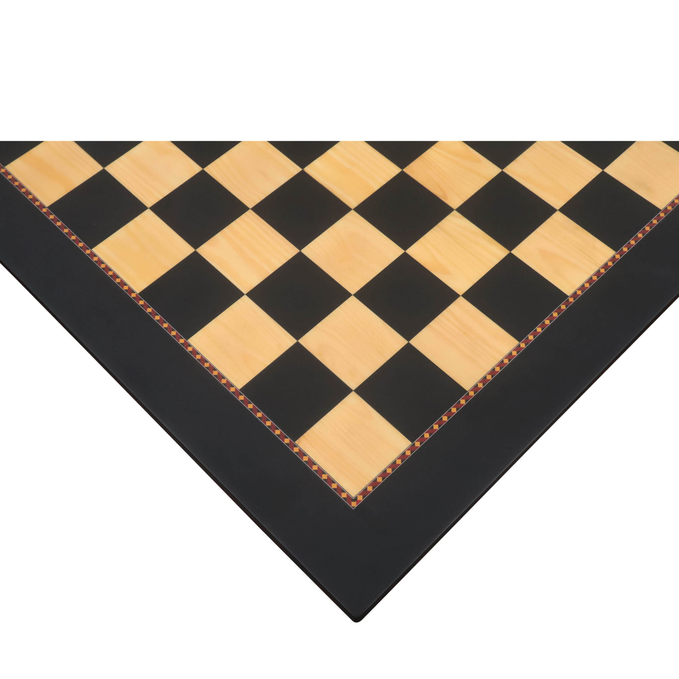 21" Queen's Gambit Printed Chess Board- Ebony & Maple - 55mm square- Matt Finish