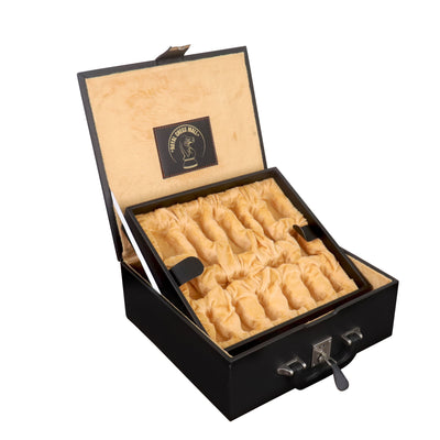 Combo of Repro 2016 Sinquefield Staunton Chess Set - Pieces in Ebony Wood with Board and Box