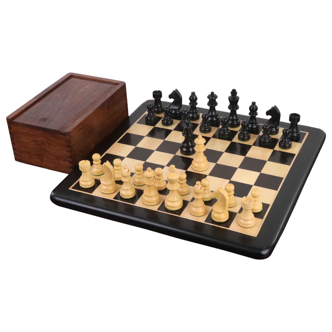 Combo of 3.3" Tournament Staunton Chess Set - Chess Pieces Only with Board and Box