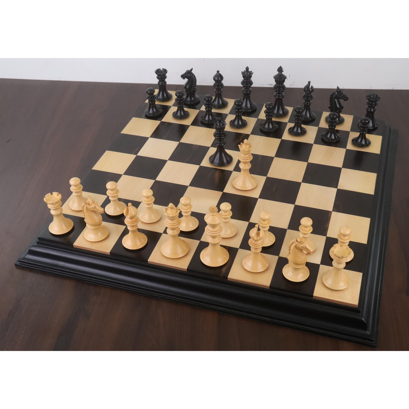 Combo of 4.3" Aristocrat Series Luxury Staunton Chess Set - Pieces in Ebony Wood & Boxwood with Board and Box