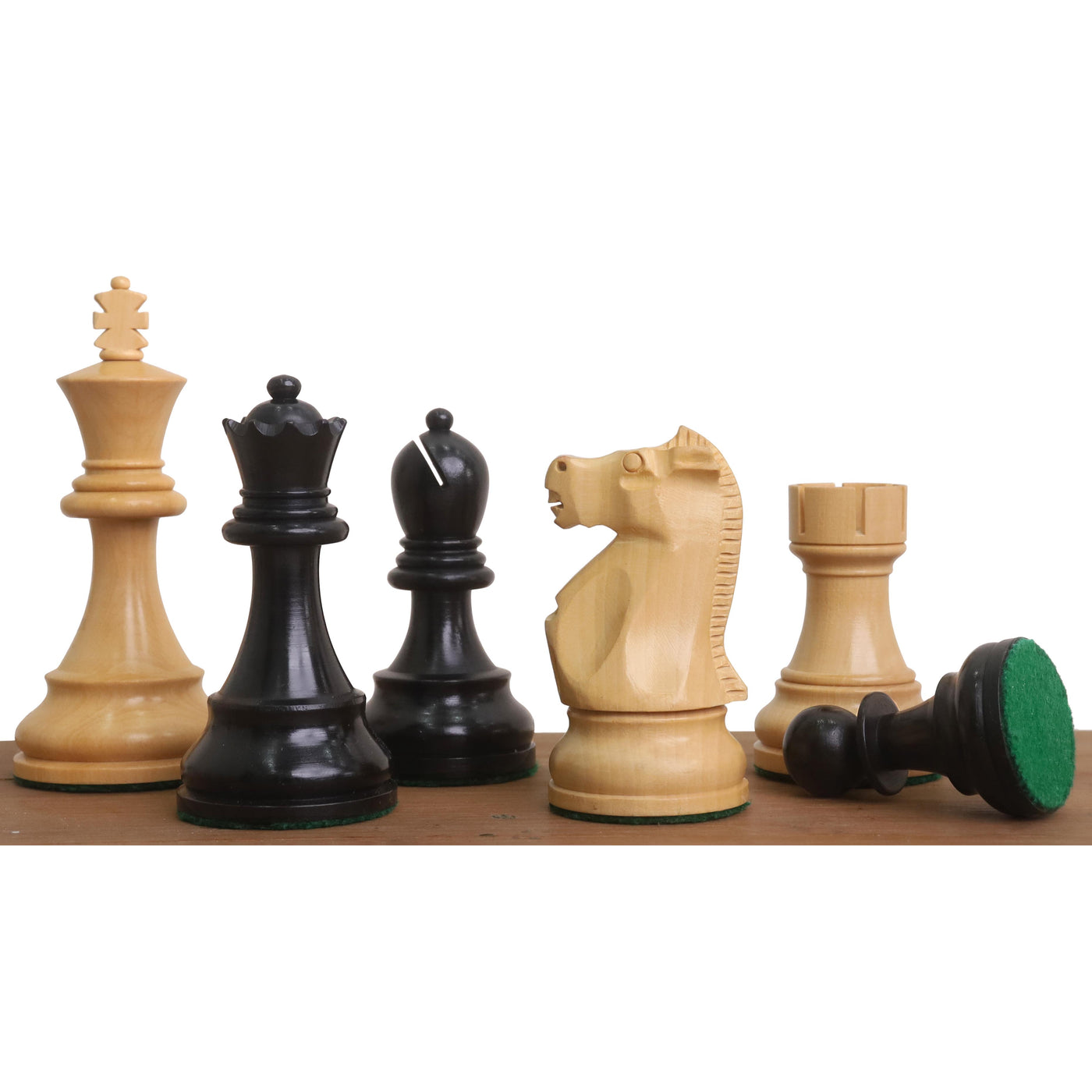 Combo of 1972 Championship Fischer Spassky Chess Set - Pieces in Ebonised Boxwood with Ebony Chess Board & Storage Box