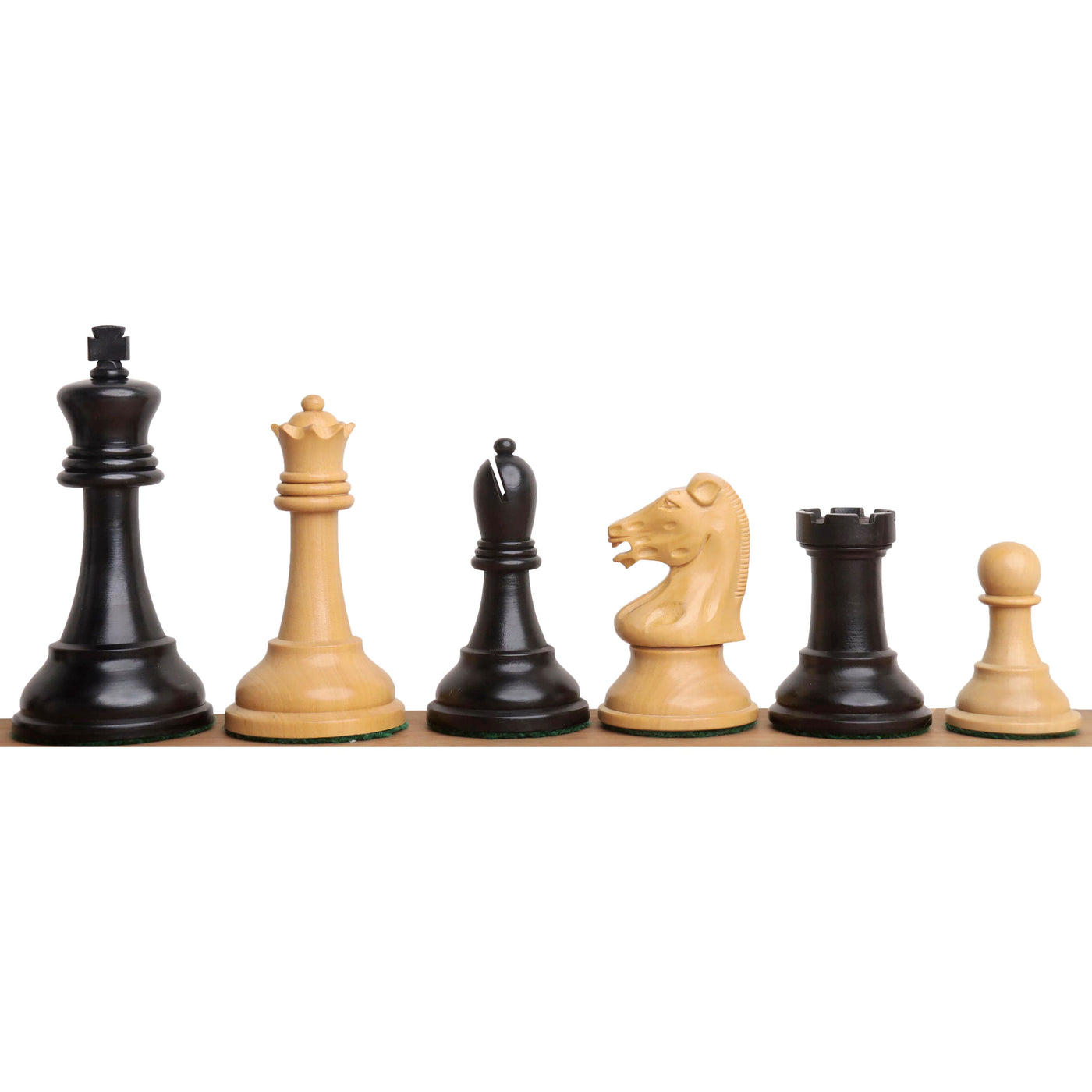 Slightly Imperfect 3.7" Reproduced Drueke Player's Choice Chess Set - Chess Pieces Only- Ebonised Boxwood