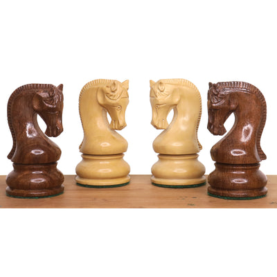 Combo of 4" Leningrad Staunton Chess Set - Pieces in Golden Rosewood with Board and Box