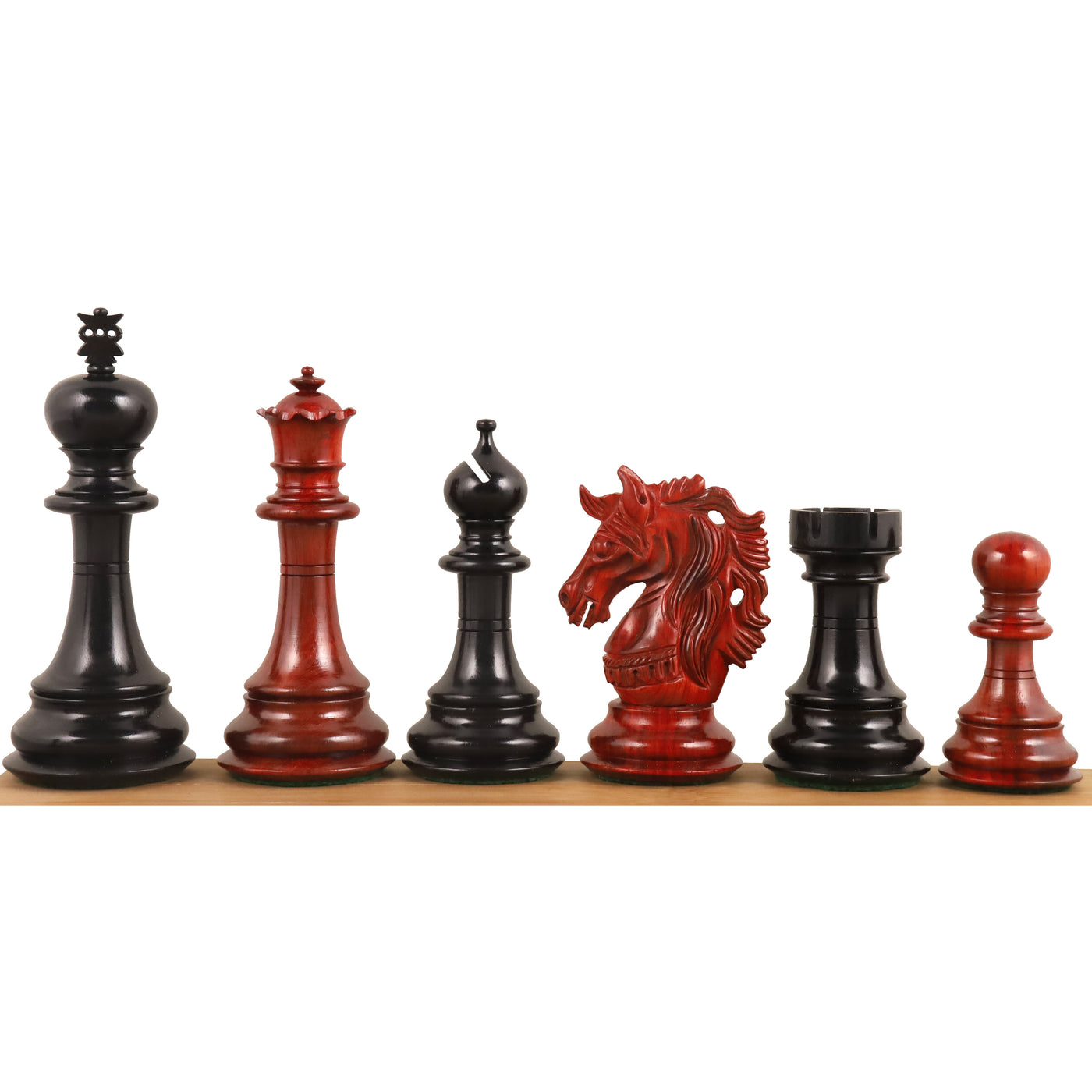 Slightly Imperfect  4.6" Prestige Luxury Staunton Chess Set- Chess Pieces Only - Bud Rosewood & Ebony-Triple Weighted