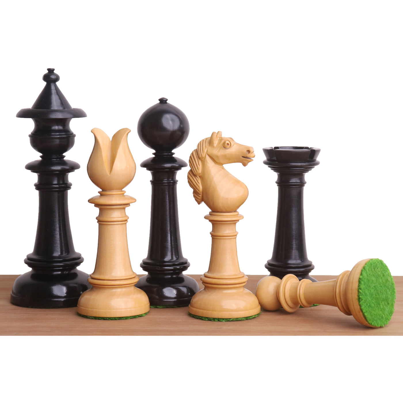 4" Edinburgh Northern Upright Pre-Staunton Chess Set - Chess Pieces Only - Ebony Wood