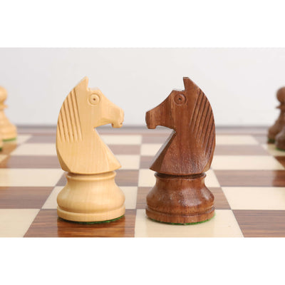 Combo of Compact Size Tournament Chess set - Pieces in Golden Rosewood with Board and Box