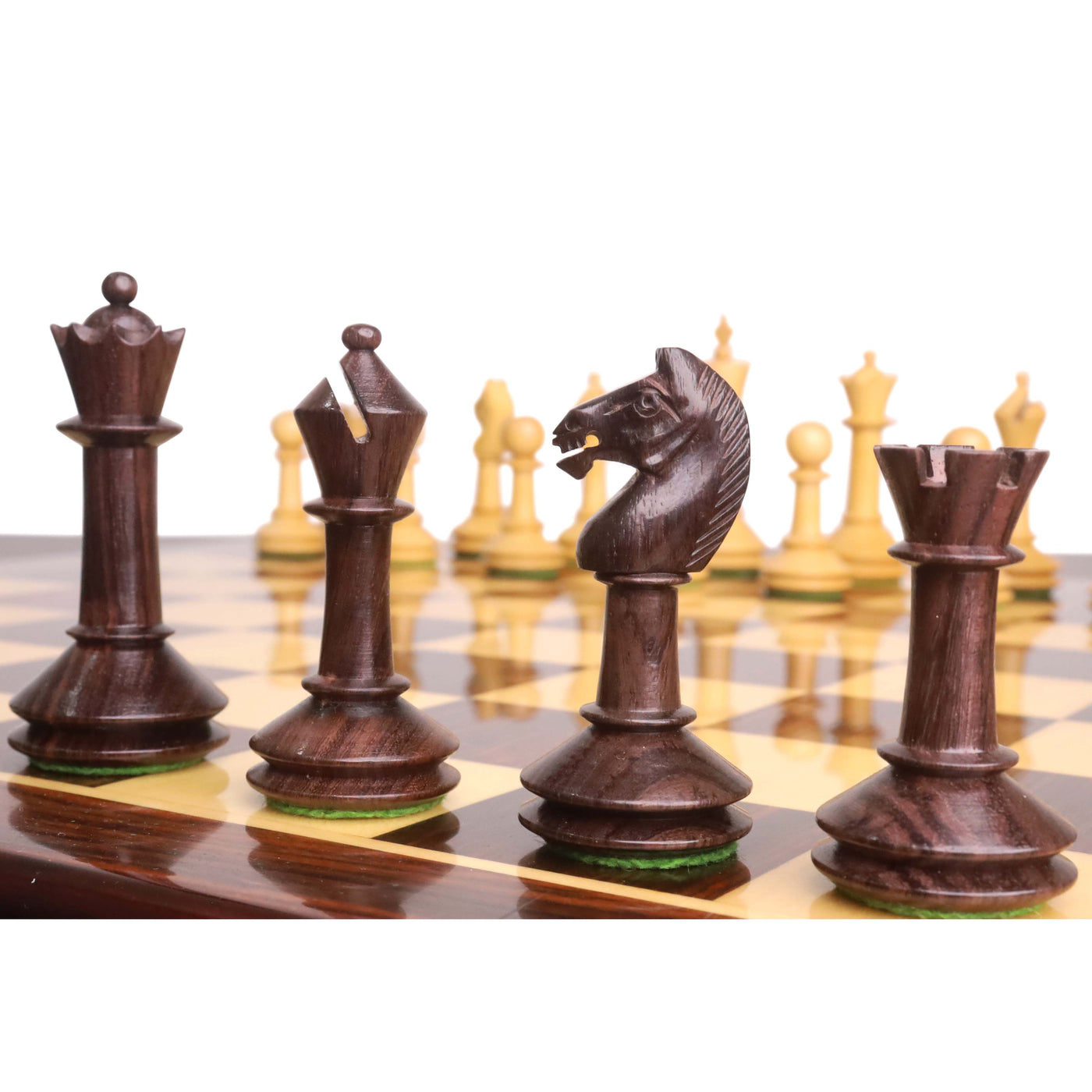 3.5" Monolith Miniature Chess Set- Chess Pieces Only - Rosewood & Boxwood