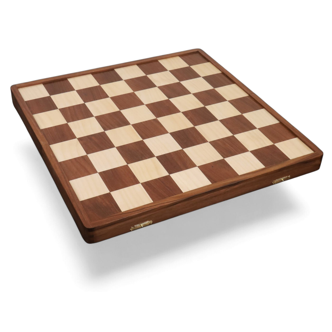 1950's Dubrovnik Chess Board Folding Style in Golden Rosewood & Maple Wood with Internal Storage - 57 mm square