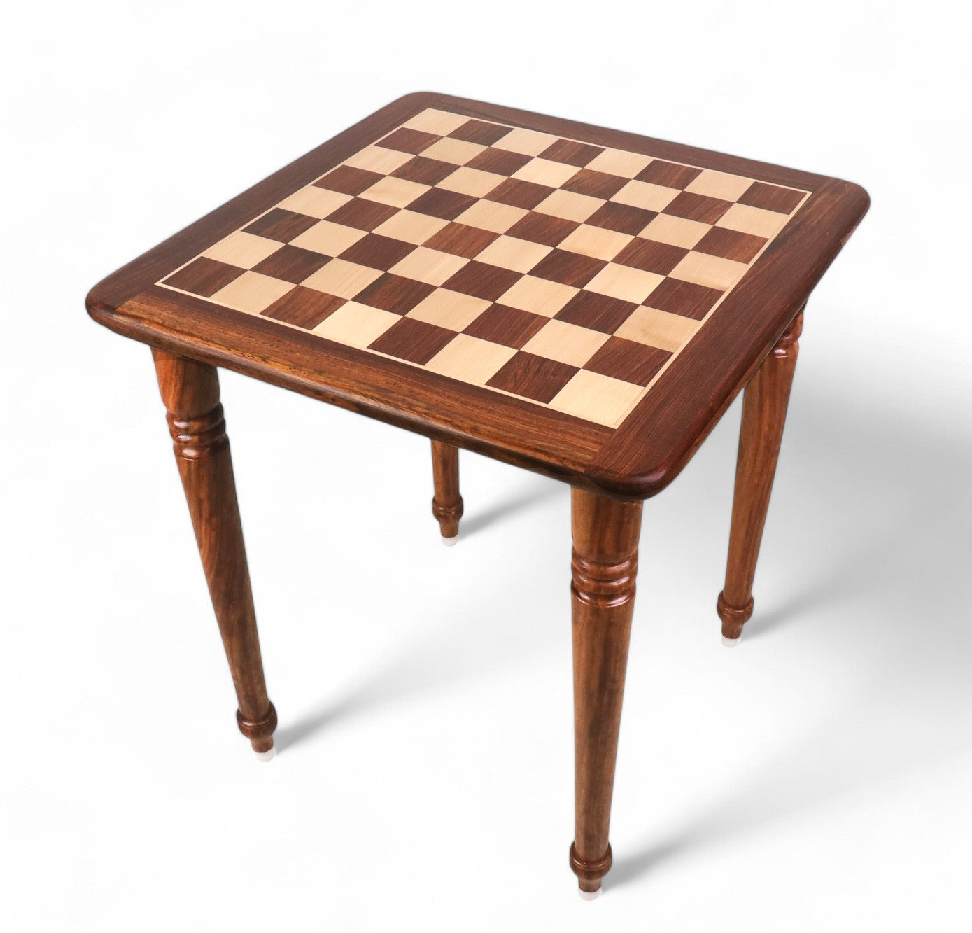 22" Tournament Chess Board Table with Stoppers - 25" Height - Golden Rosewood