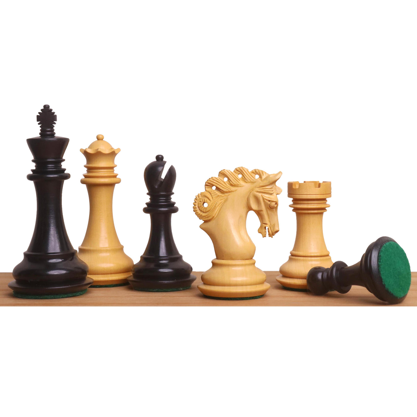 3.3" Spiraled Steed Luxury Chess Set- Chess Pieces Only - Ebony & Boxwood