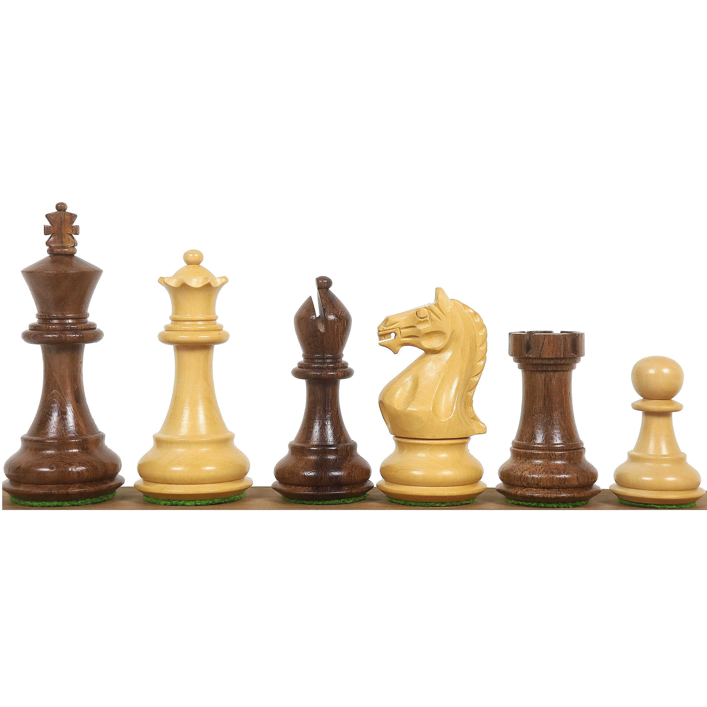 3.75" Queens Gambit Staunton Chess Set - Chess Pieces Only - Weighted Golden Rosewood