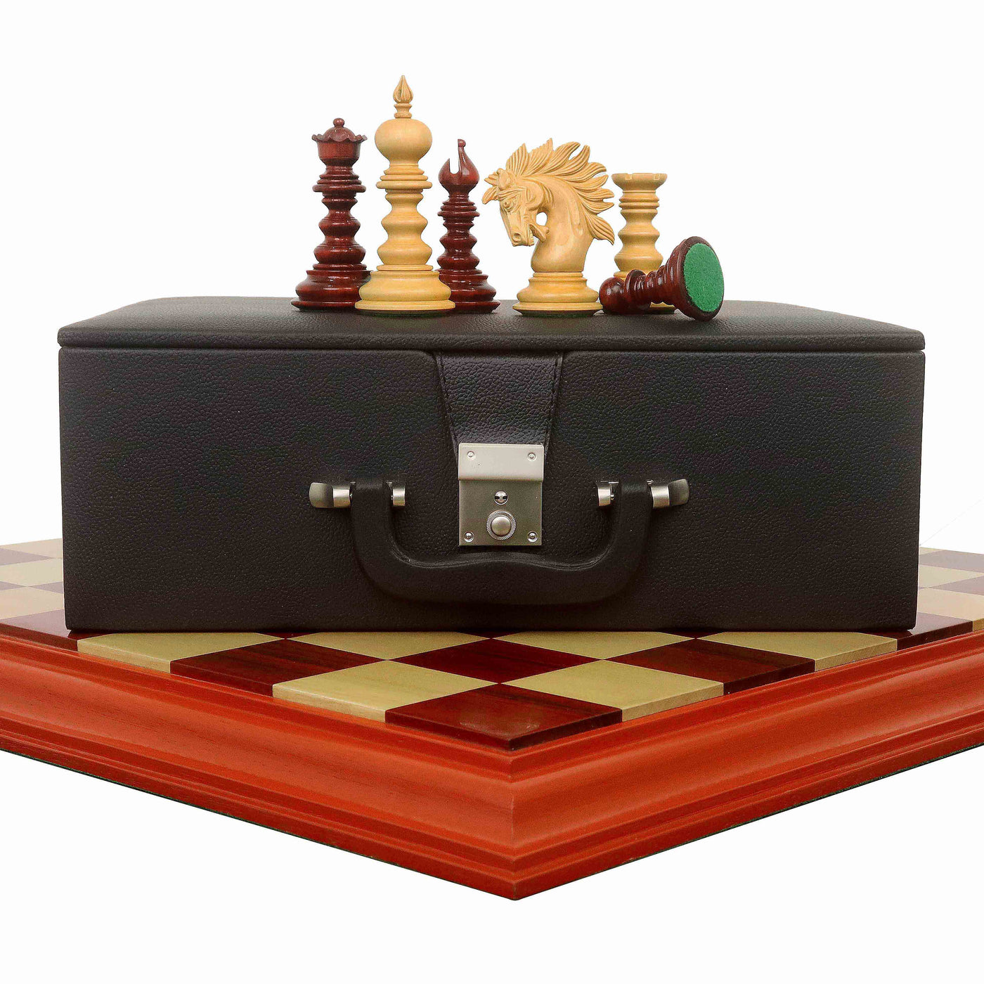 Combo of 4.3" Marengo Luxury Staunton Chess Set - Pieces in Bud Rosewood with Board and Box