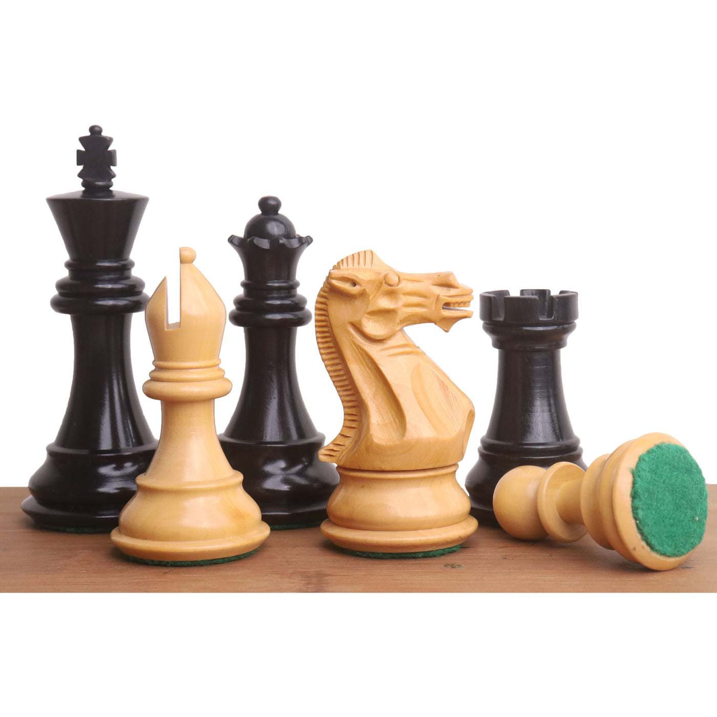 3.9" Professional Staunton Chess Set - Chess Pieces Only - Weighted Ebony wood