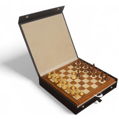 12” Minimalist Staunton Travel Chess Set – Elegant Non-Magnetic Gift Edition