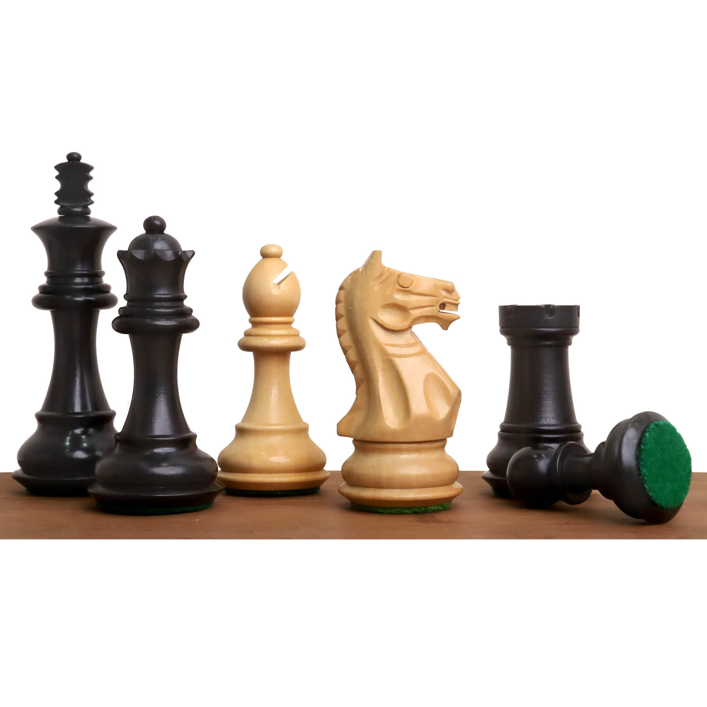 Combo of 3.5" Fierce Knight Staunton Chess Set - Pieces in Ebonised Boxwood with Chess Board & Storage Box