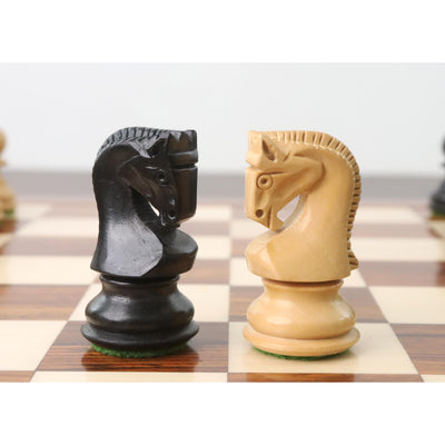 Combo of 2.6″ Russian Zagreb Chess Set - Pieces in Ebonised Boxwood with Board and Box