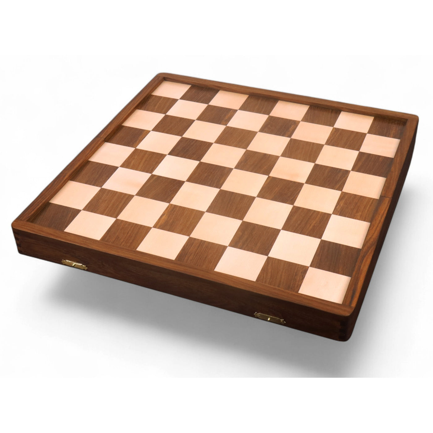 1950's Dubrovnik Chess Board Folding Style in Golden Rosewood & Maple Wood with Internal Storage - 57 mm square