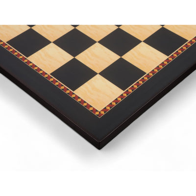 21" Queen's Gambit Printed Chess Board- Ebony & Maple - 55mm square- Matt Finish