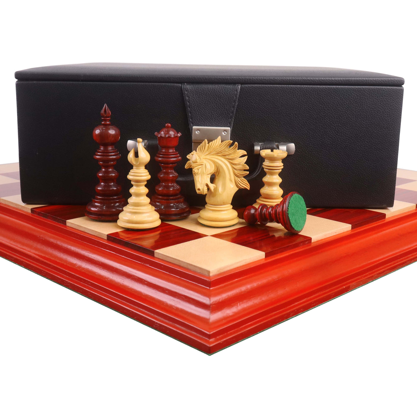 Combo of 4.3" Marengo Luxury Staunton Chess Set - Pieces in Bud Rosewood with Board and Box