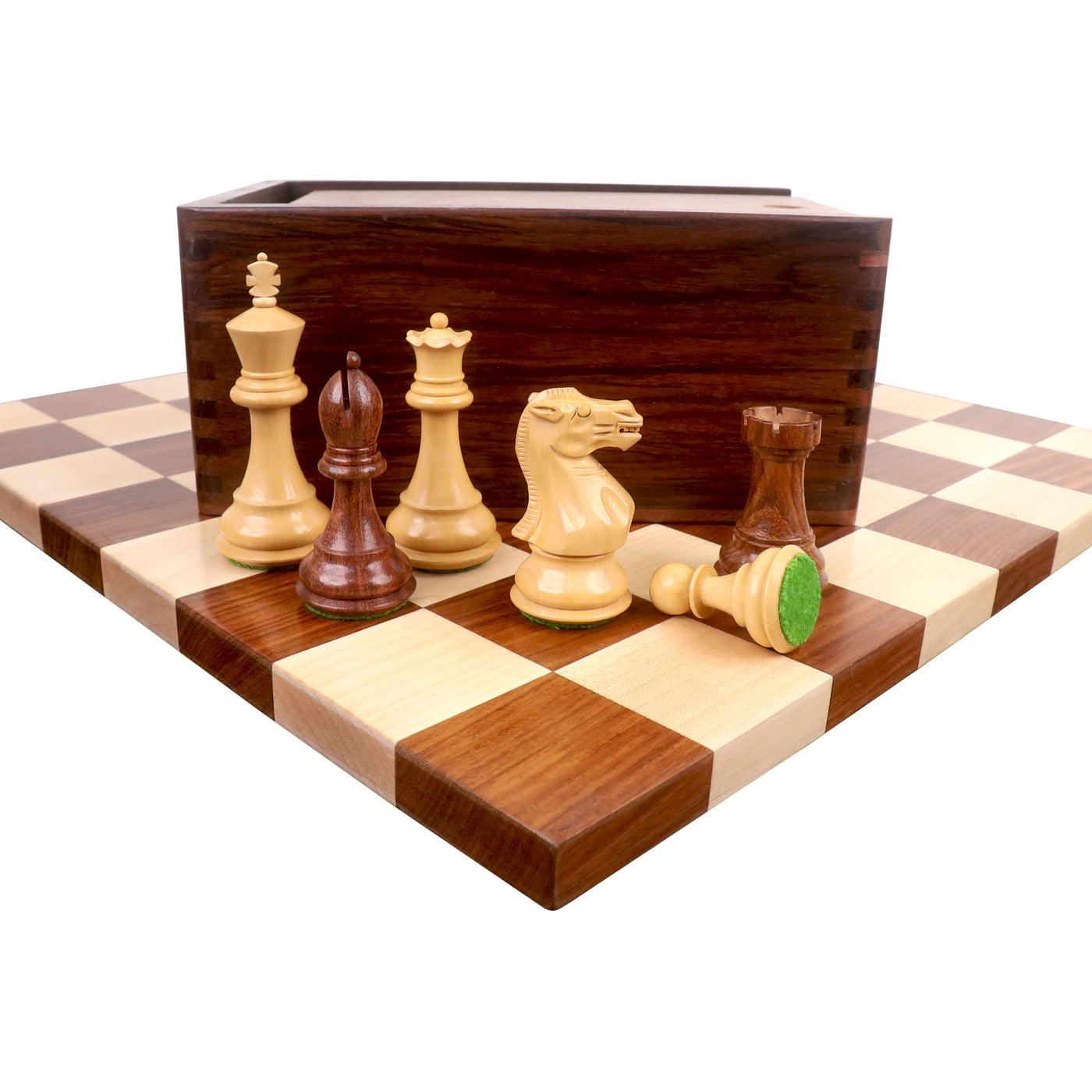 Combo of 3.6" Professional Staunton Chess Set - Pieces in Golden Rosewood with Board and Box