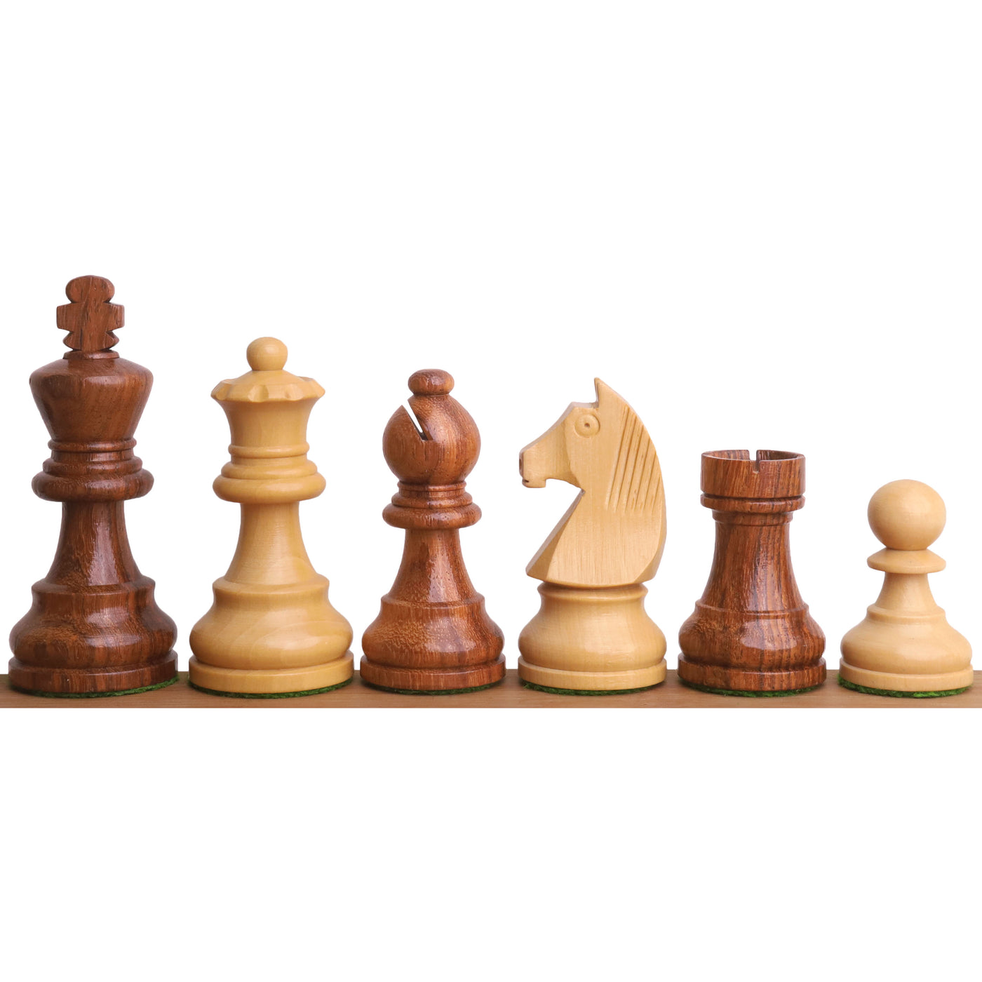 Combo of Compact Size Tournament Chess set - Pieces in Golden Rosewood with Board and Box