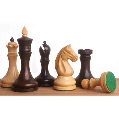 3.8" Candidates Series Minimalist Chess Set- Chess Pieces Only- Boxwood & Ebonised Boxwood